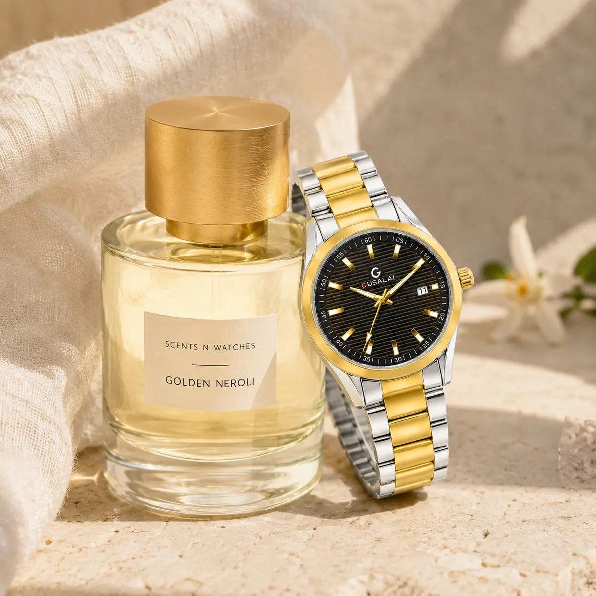 Two-Tone Jubilee × Golden Neroli — Watch + perfume bundle
