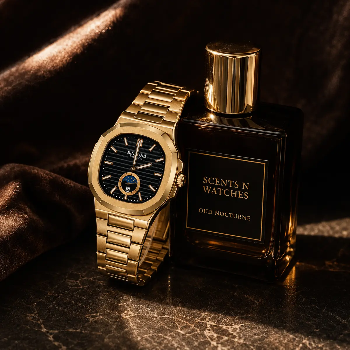 Integrated Moonphase × Oud Nocturne — Watch + perfume bundle
