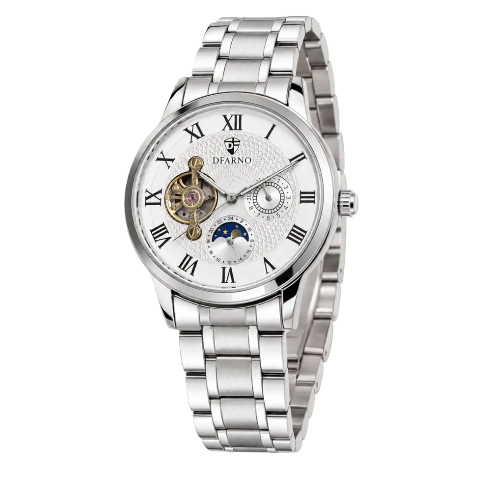 Silver Open-Heart Moonphase — Watch · one colourway