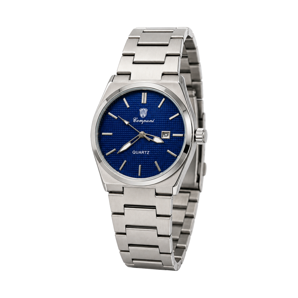 Blue Grid Integrated Date — Watch · one colourway