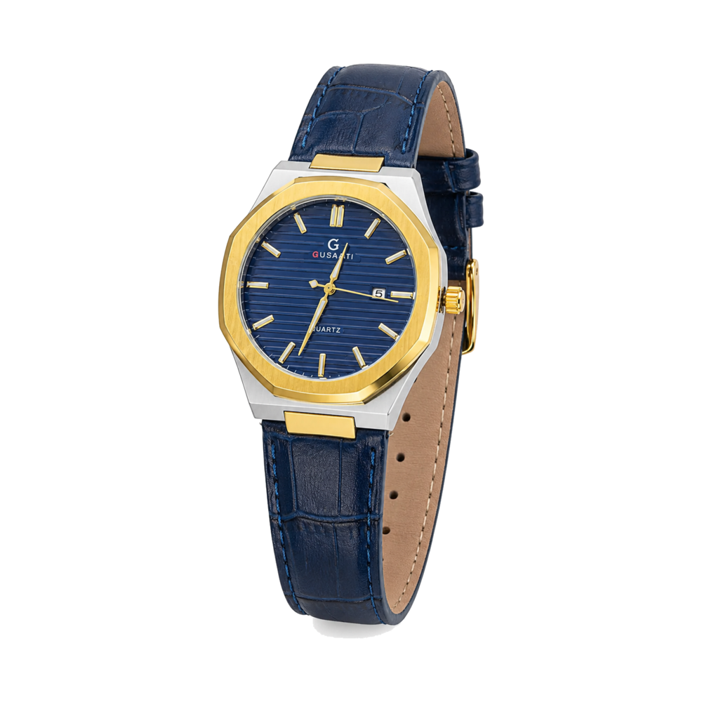 Blue Gold Leather Classic — Watch · one colourway