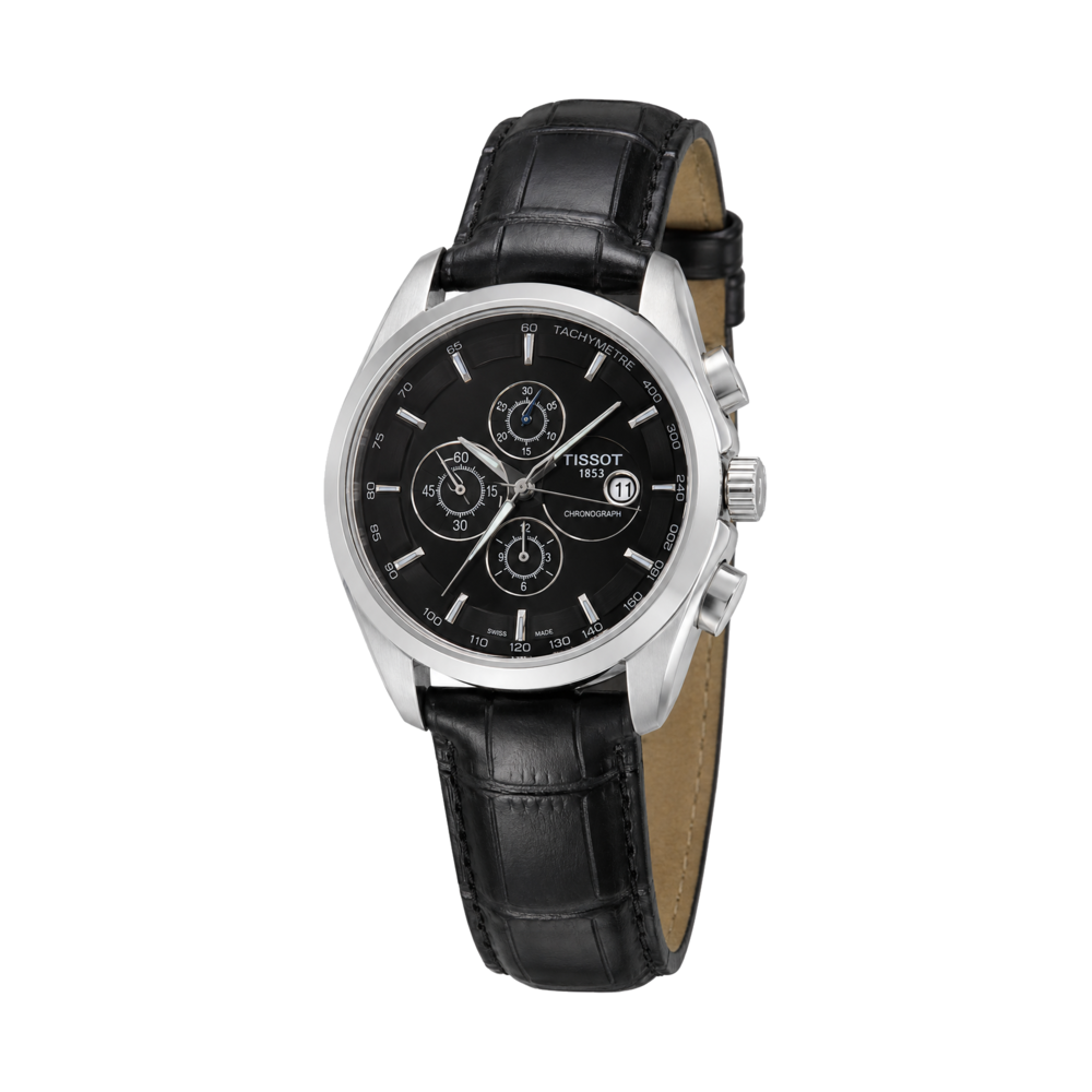 Black Leather Chronograph — Watch · one colourway