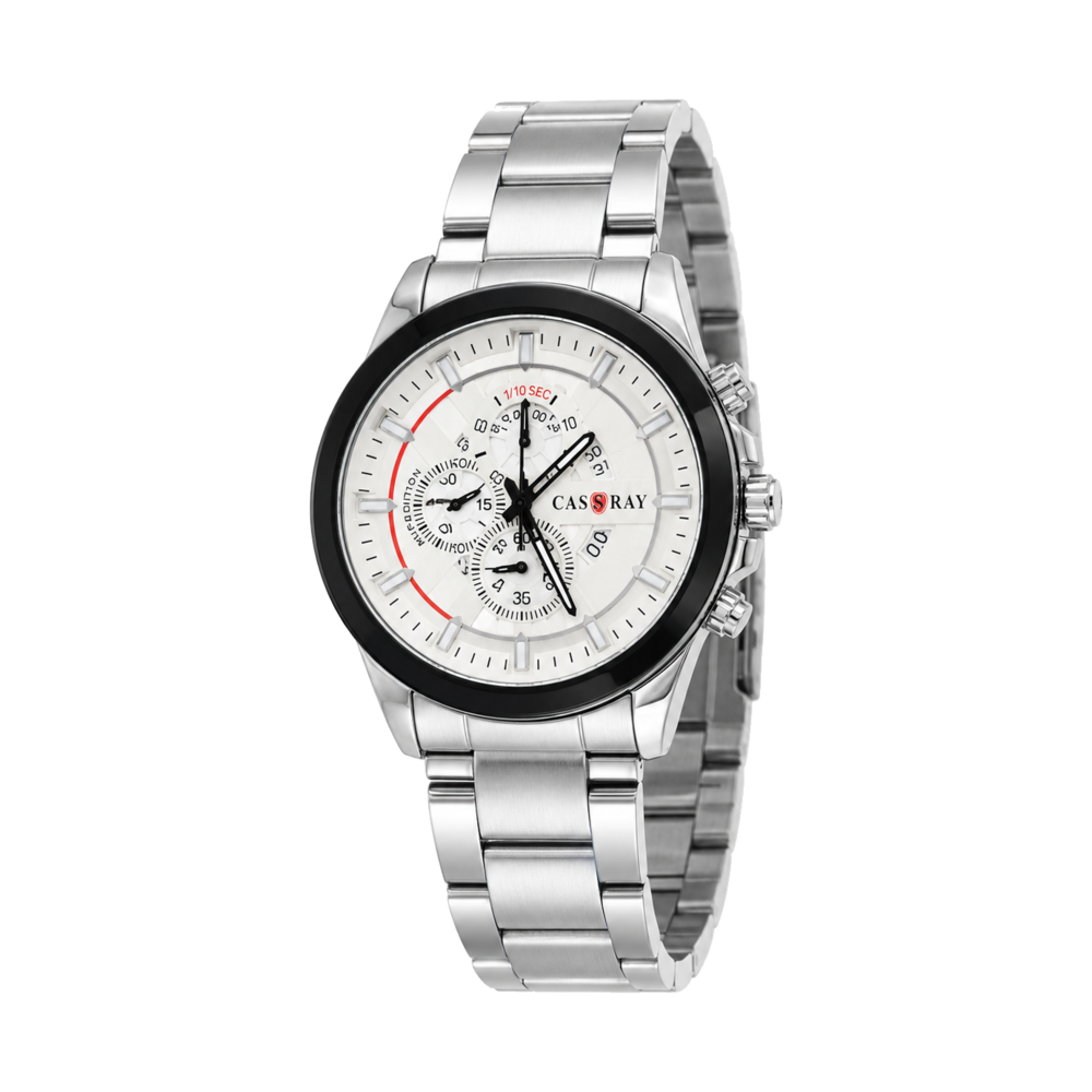 White Black-Bezel Multi-Dial Steel — Watch · one colourway