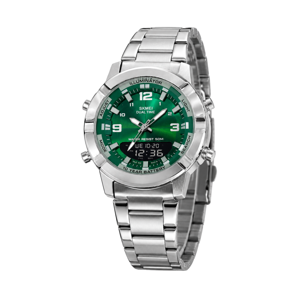 Dual-Time Steel — Watch · 3 colourways